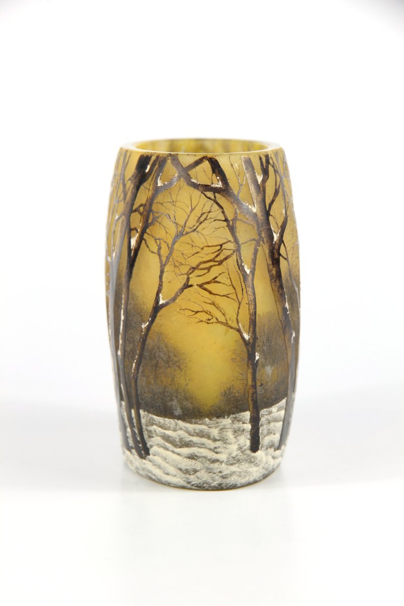 Vase Daum Nancy (paysage hivernal)-photo-1