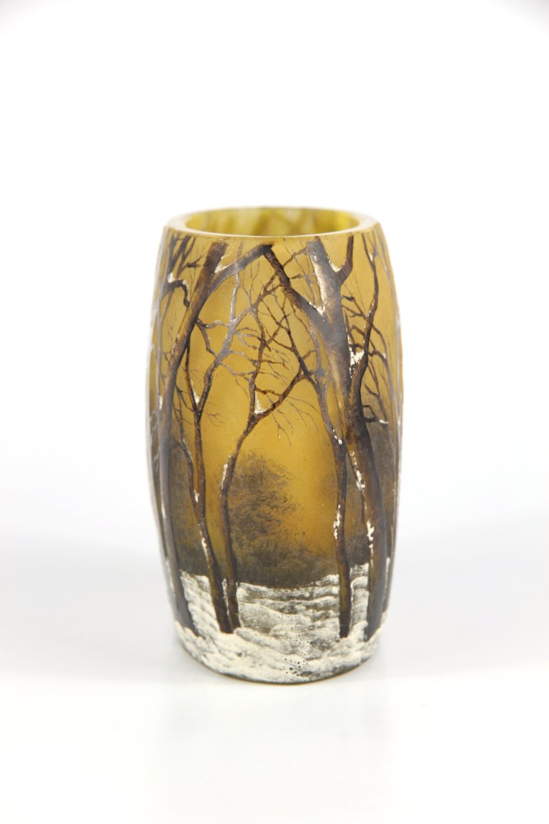 Vase Daum Nancy (paysage hivernal)-photo-3
