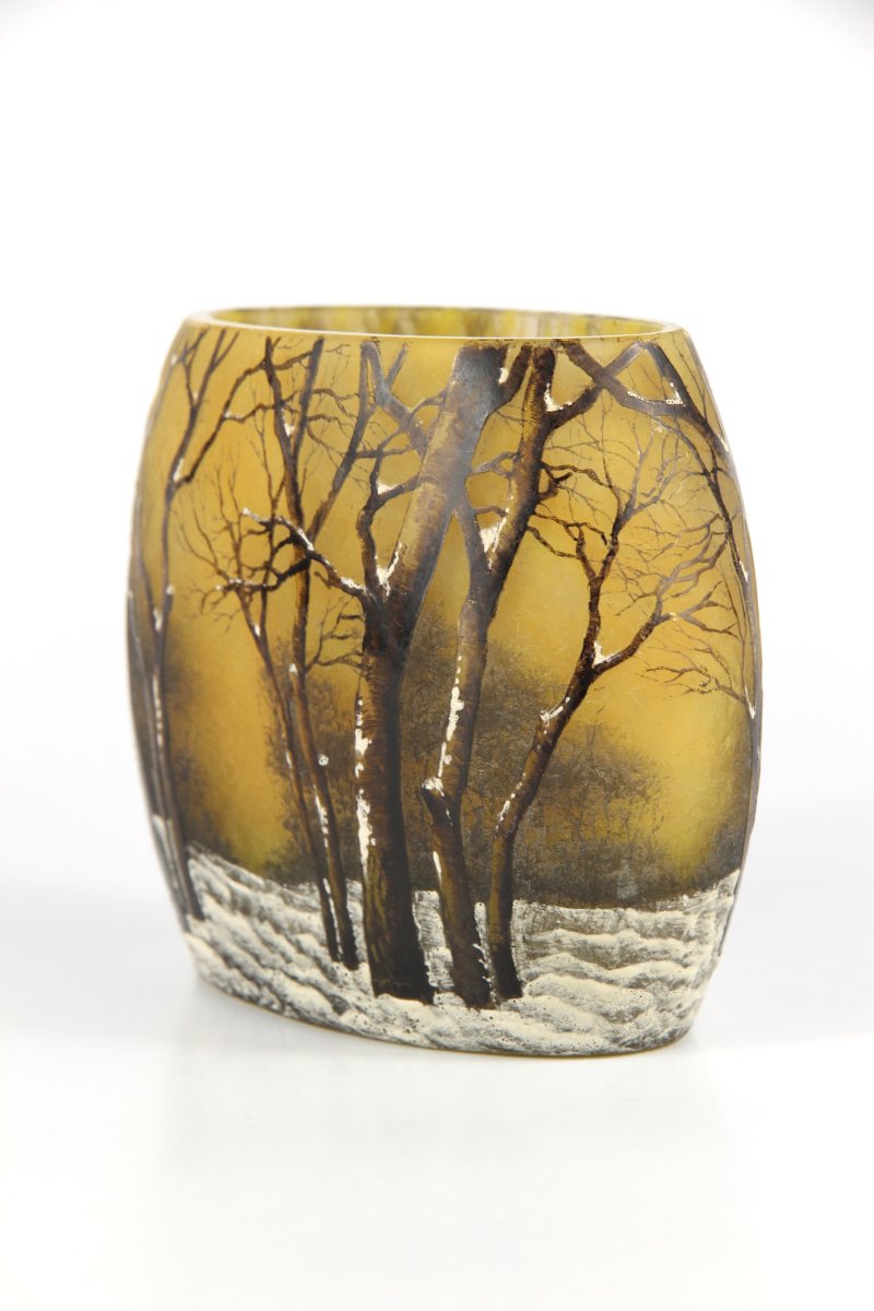 Vase Daum Nancy (paysage hivernal)-photo-5