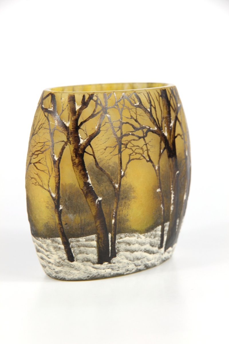 Vase Daum Nancy (paysage hivernal)-photo-6