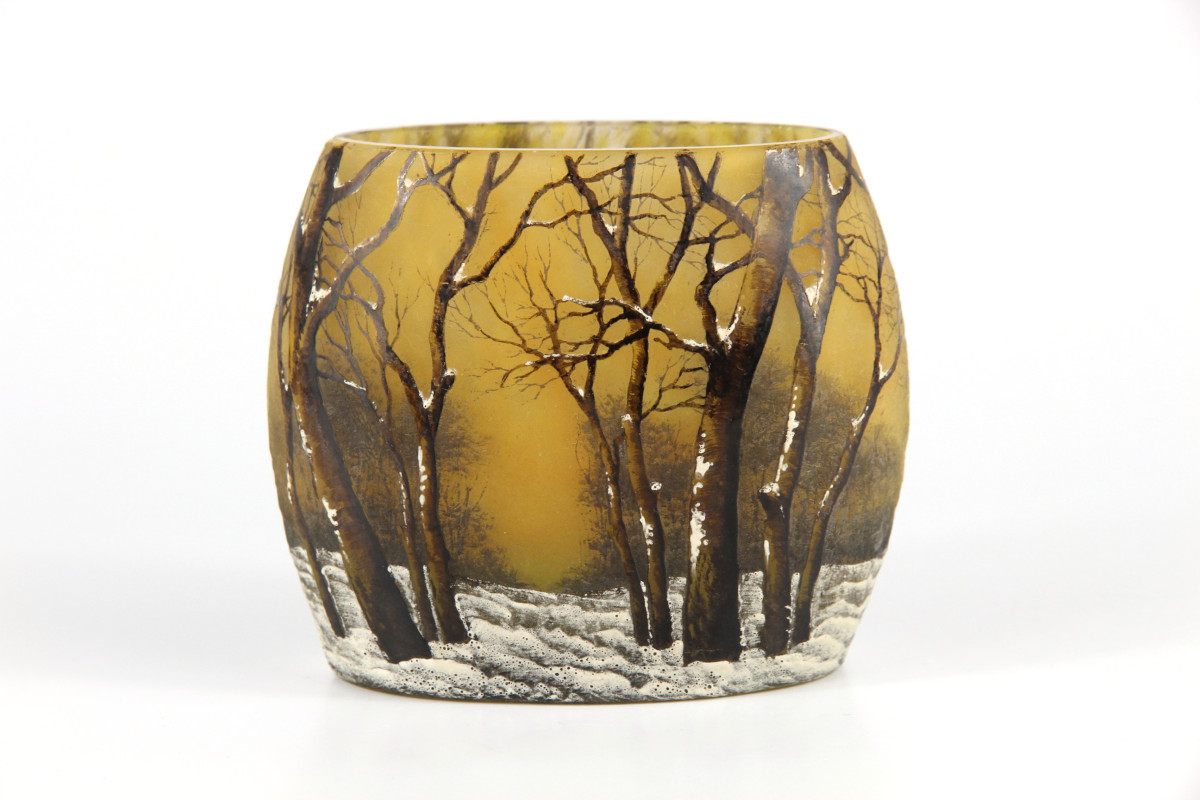 Vase Daum Nancy (paysage hivernal)