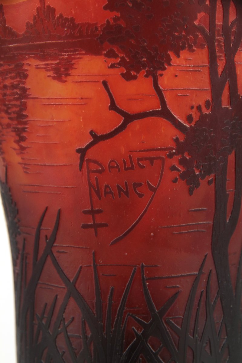 Vase Daum Nancy (paysage lacustre)-photo-3