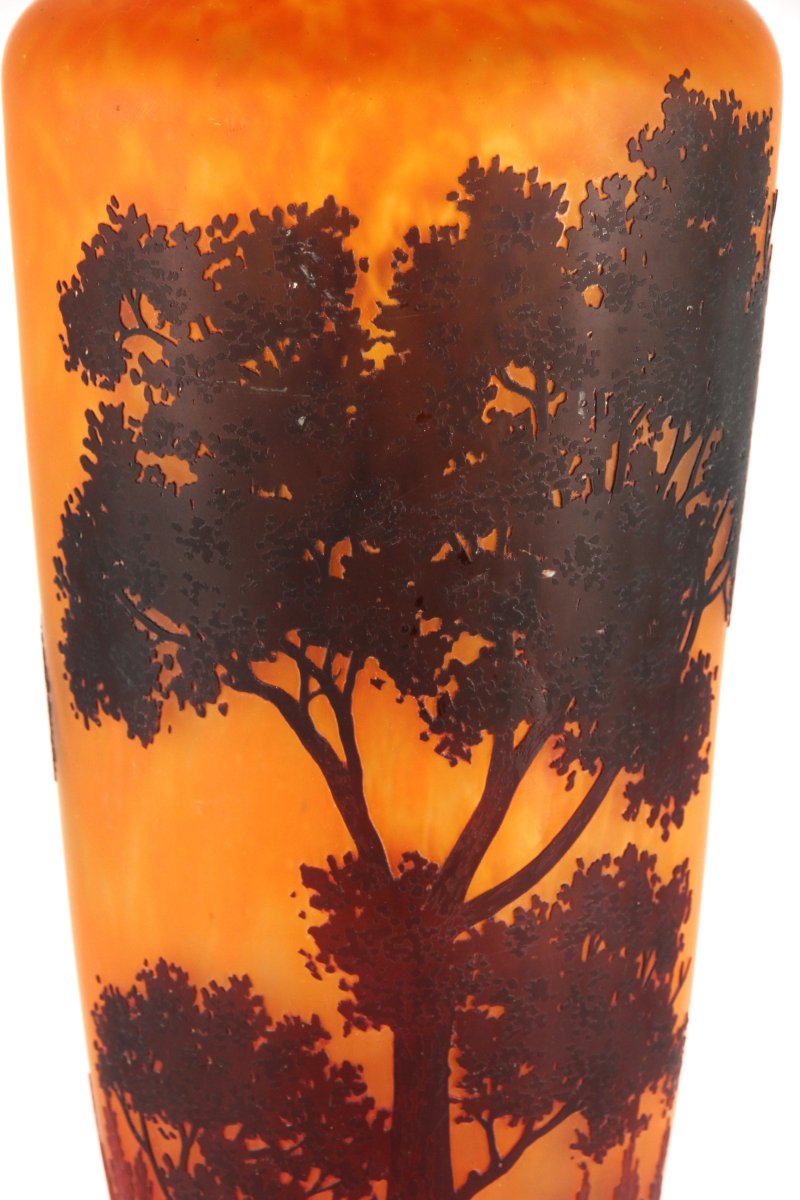 Vase Daum Nancy (paysage lacustre)-photo-5