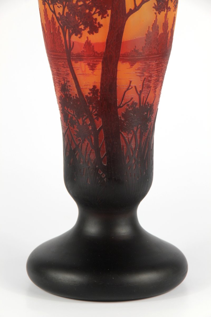 Vase Daum Nancy (paysage lacustre)-photo-6