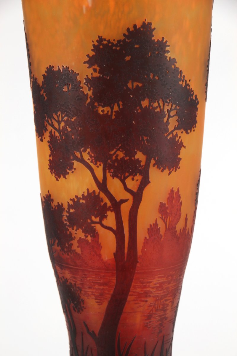Vase Daum Nancy (paysage lacustre)-photo-7