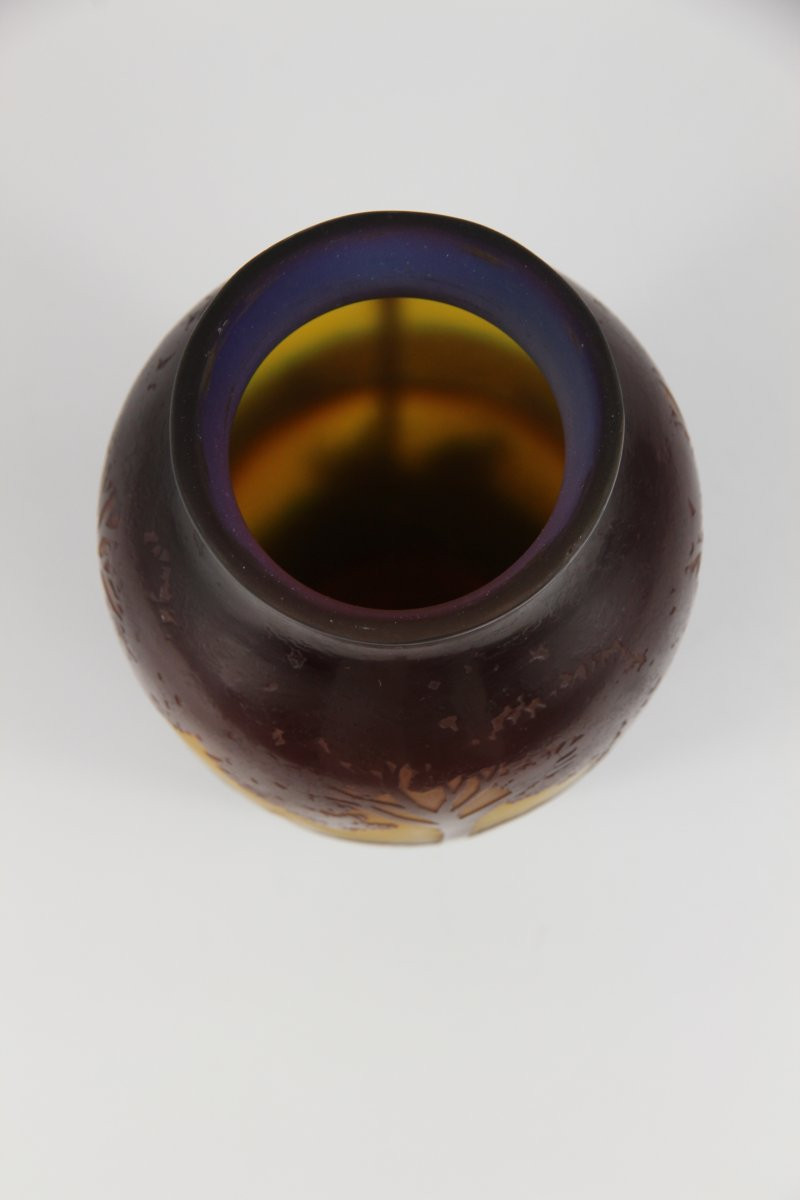 Gallé Vase (river Landscape And Church)-photo-6