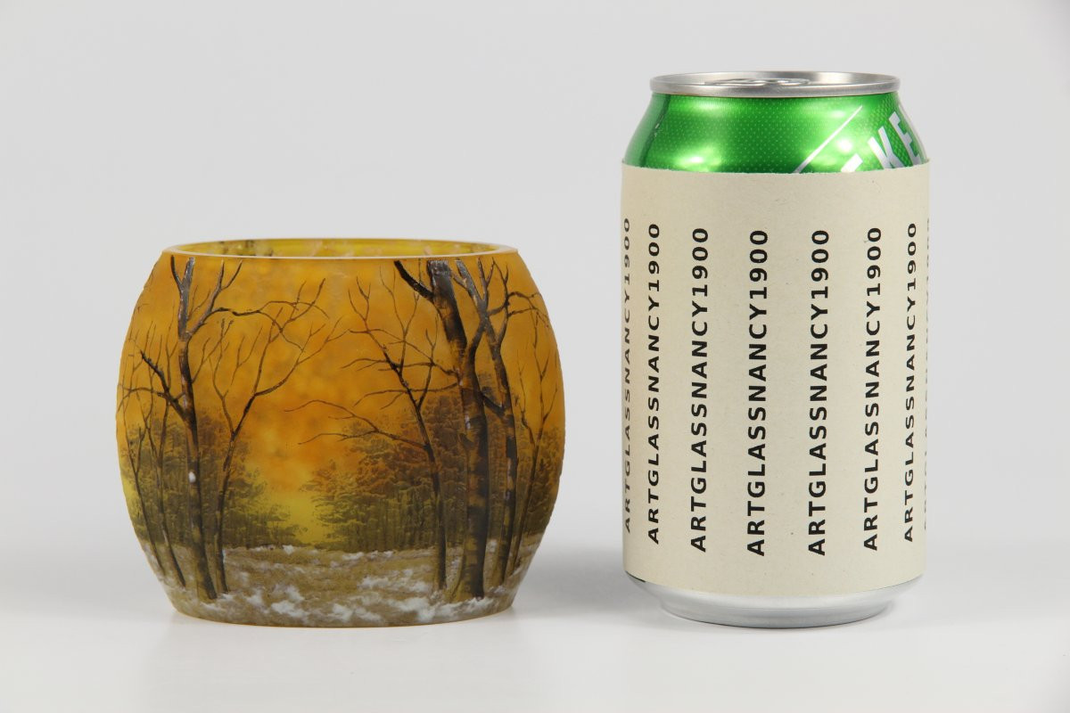 Vase Daum Nancy (paysage hivernal)-photo-2