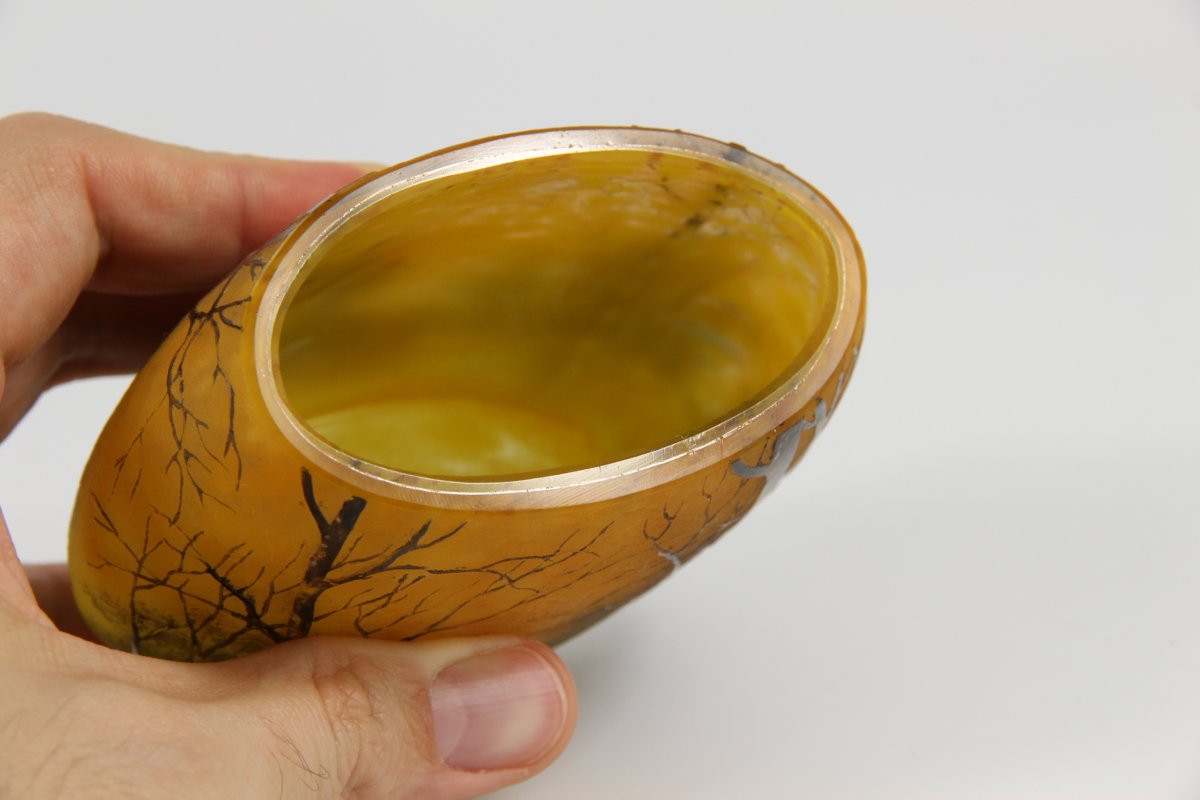 Vase Daum Nancy (paysage hivernal)-photo-4