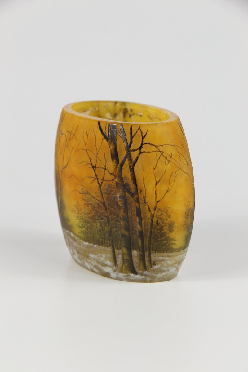 Vase Daum Nancy (paysage hivernal)-photo-1
