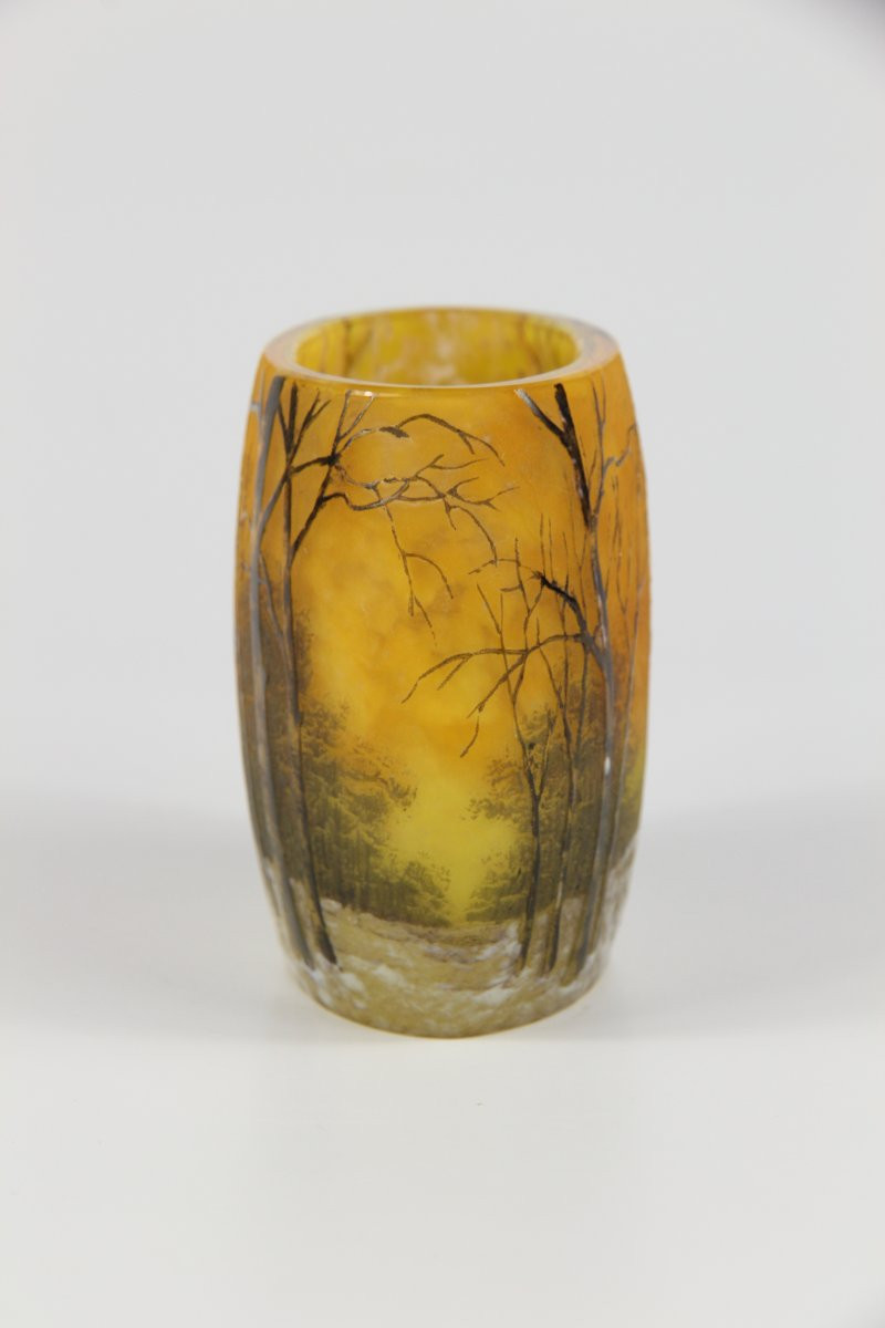 Vase Daum Nancy (paysage hivernal)-photo-4