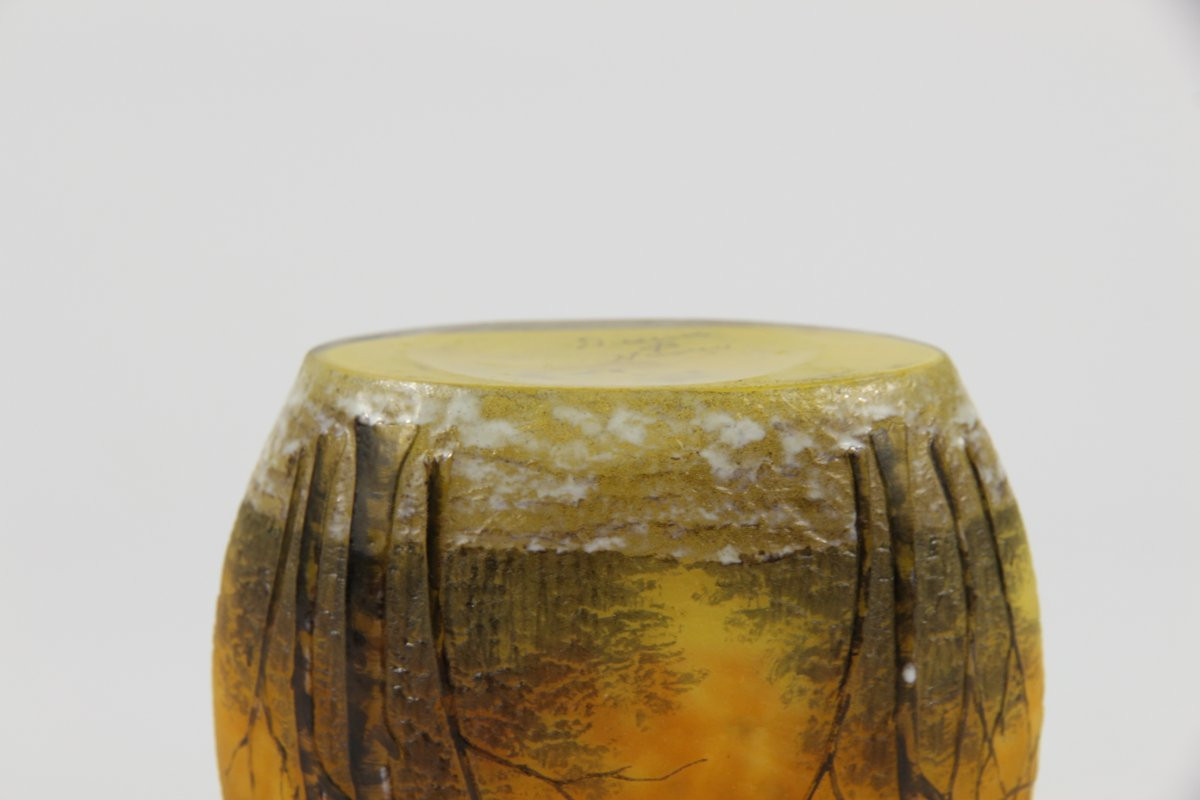Vase Daum Nancy (paysage hivernal)-photo-6