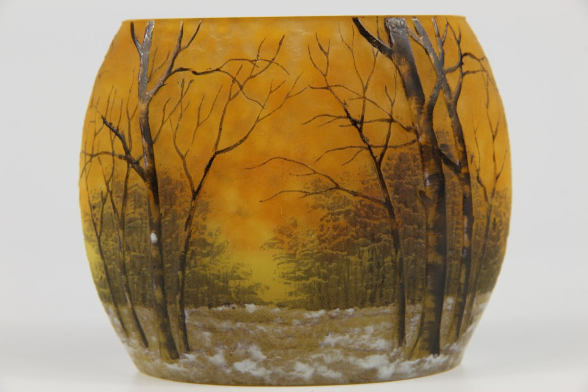 Vase Daum Nancy (paysage hivernal)-photo-8