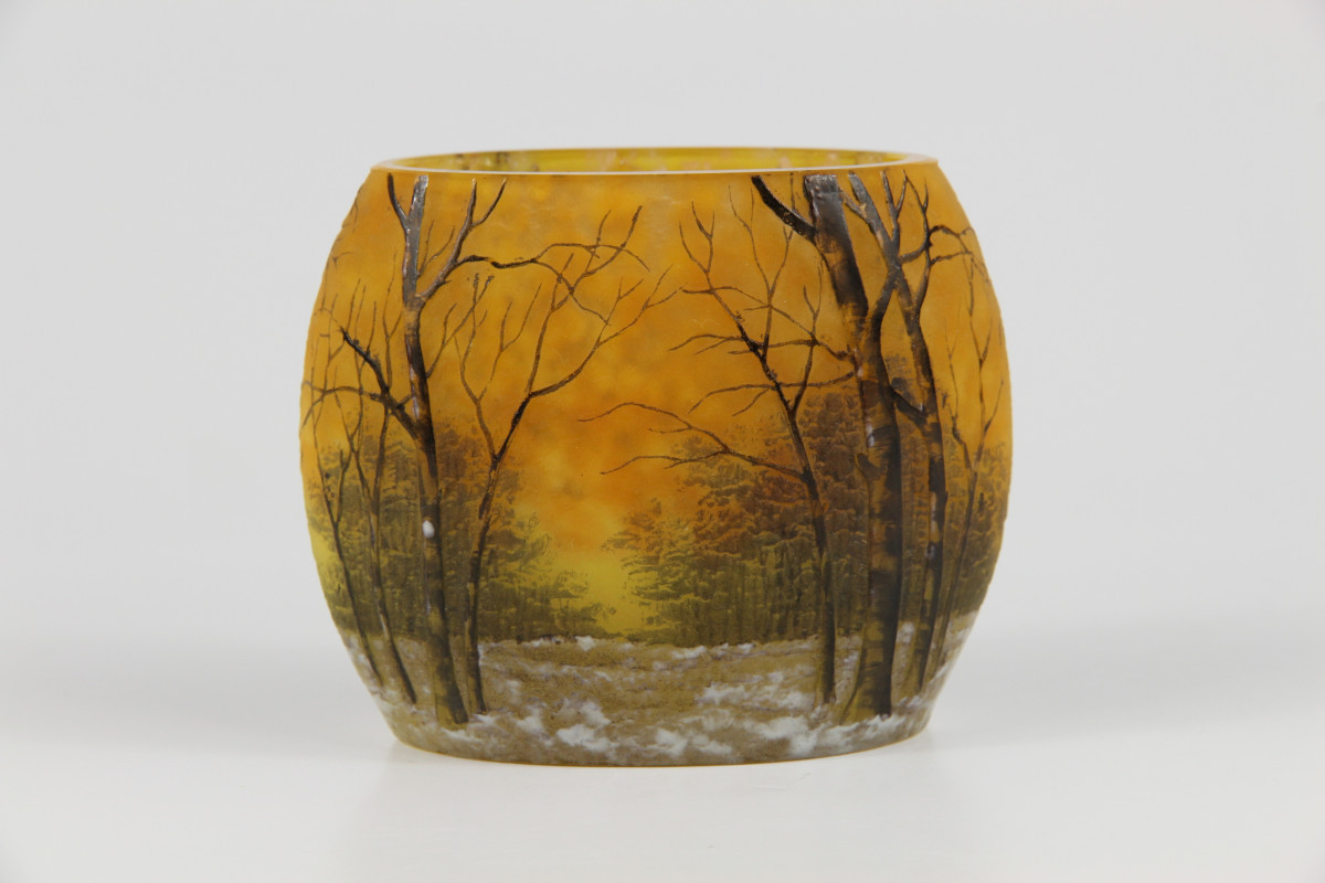Vase Daum Nancy (paysage hivernal)