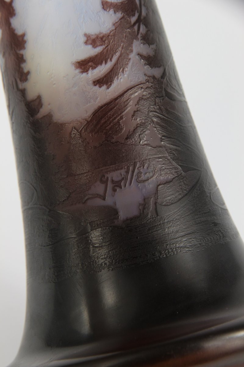 Vase Gallé (paysage alpin)-photo-3