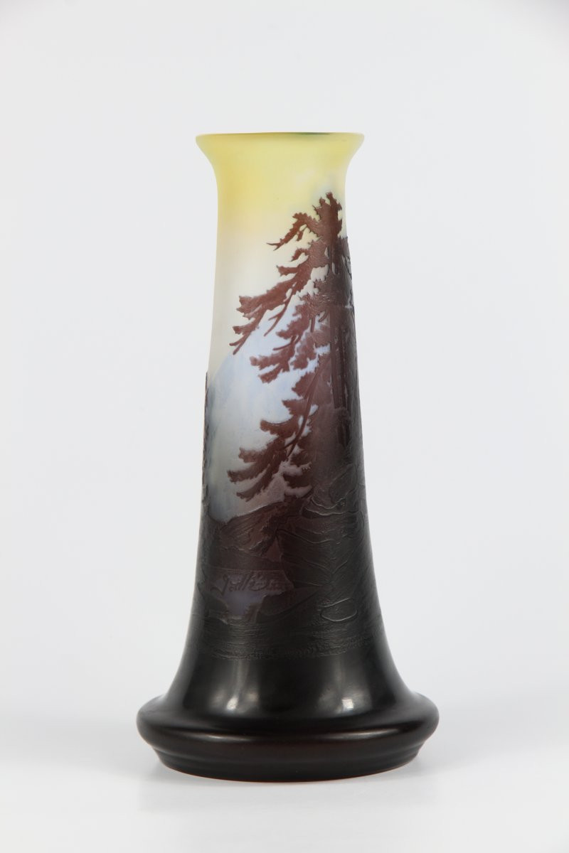 Vase Gallé (paysage alpin)-photo-3