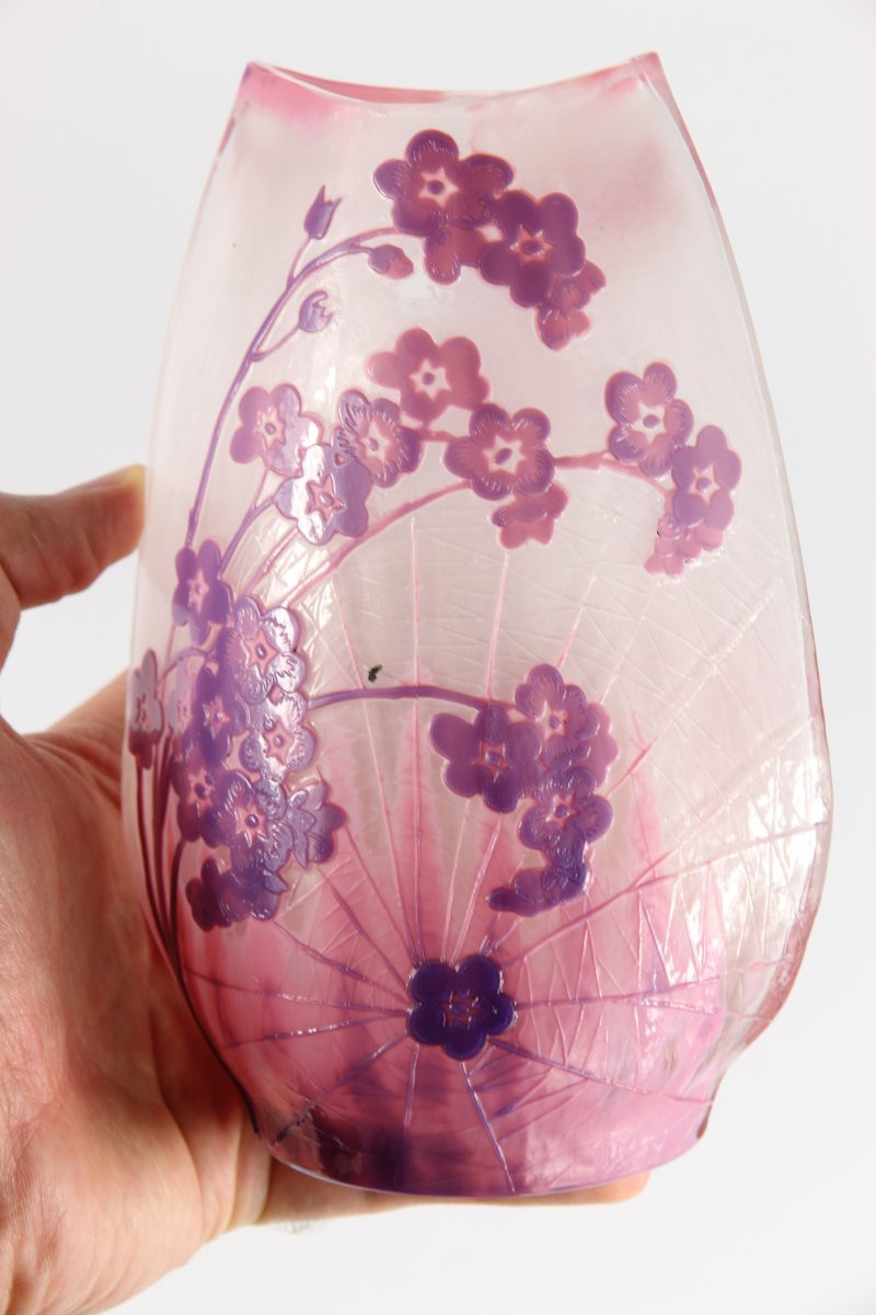 Gallé Vase (primroses And Spiderweb)-photo-4