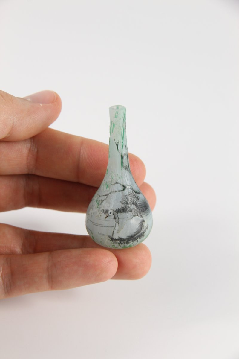 Vase miniature Daum Nancy (cygne)-photo-4
