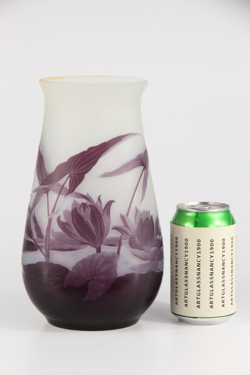 Gallé Vase (water Lilies And Arrowheads)-photo-2