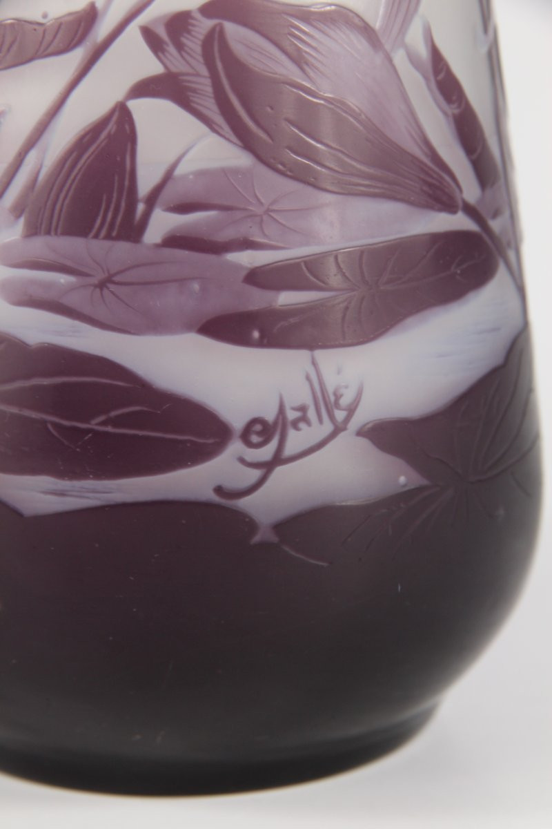 Gallé Vase (water Lilies And Arrowheads)-photo-4