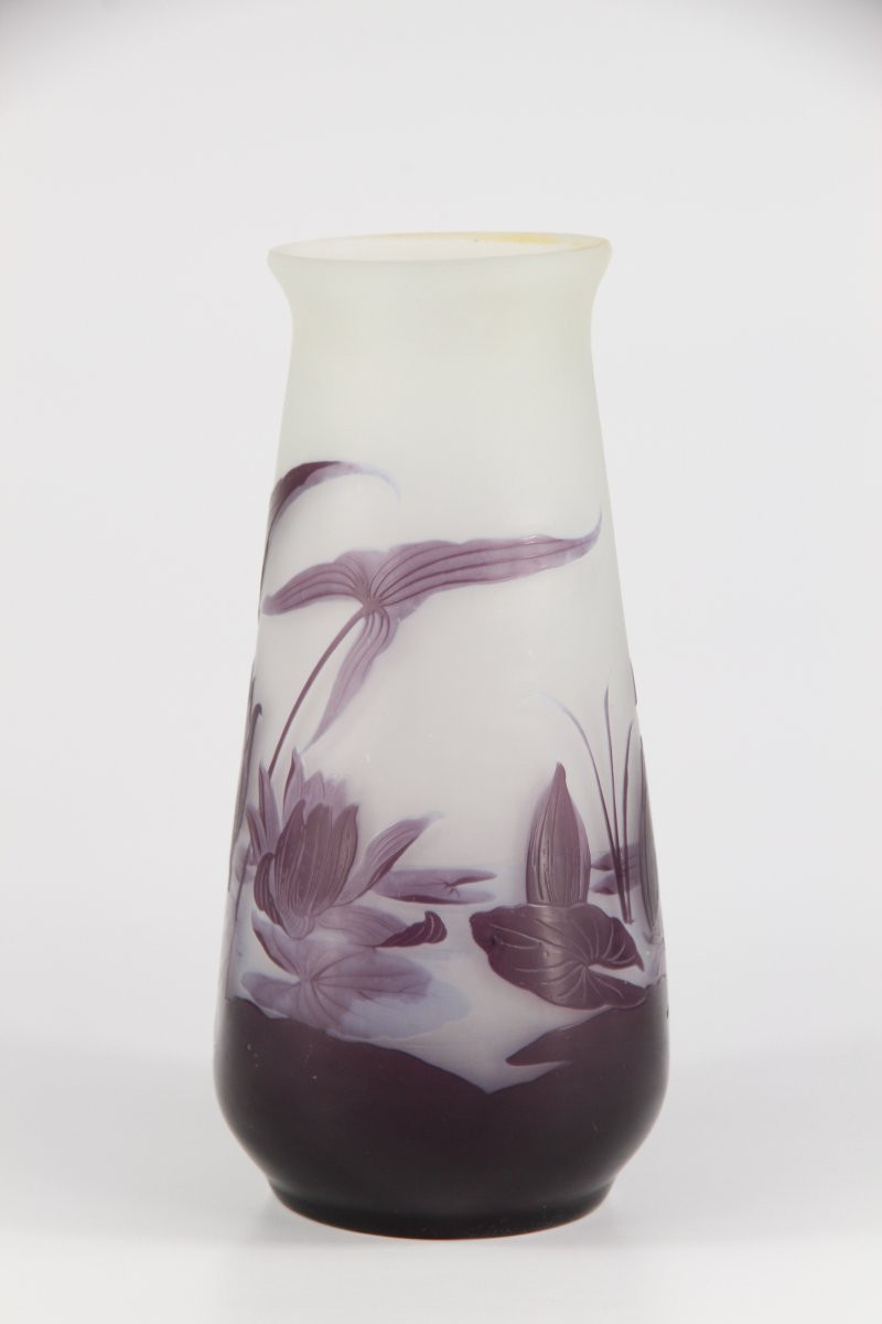 Gallé Vase (water Lilies And Arrowheads)-photo-1