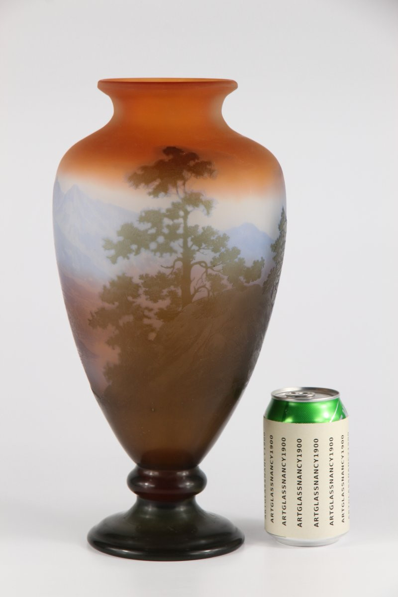 Vase Gallé (paysage alpin)-photo-2