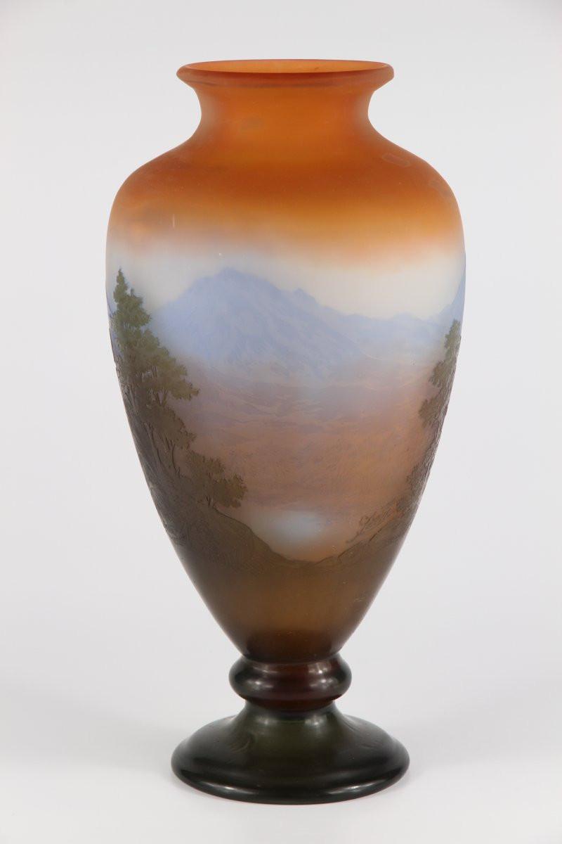 Vase Gallé (paysage alpin)-photo-2