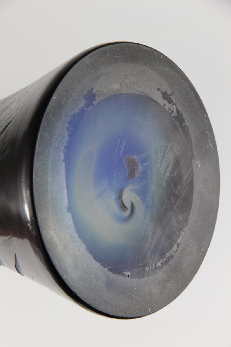 Gallé Vase (gladioli And Butterfly)-photo-4