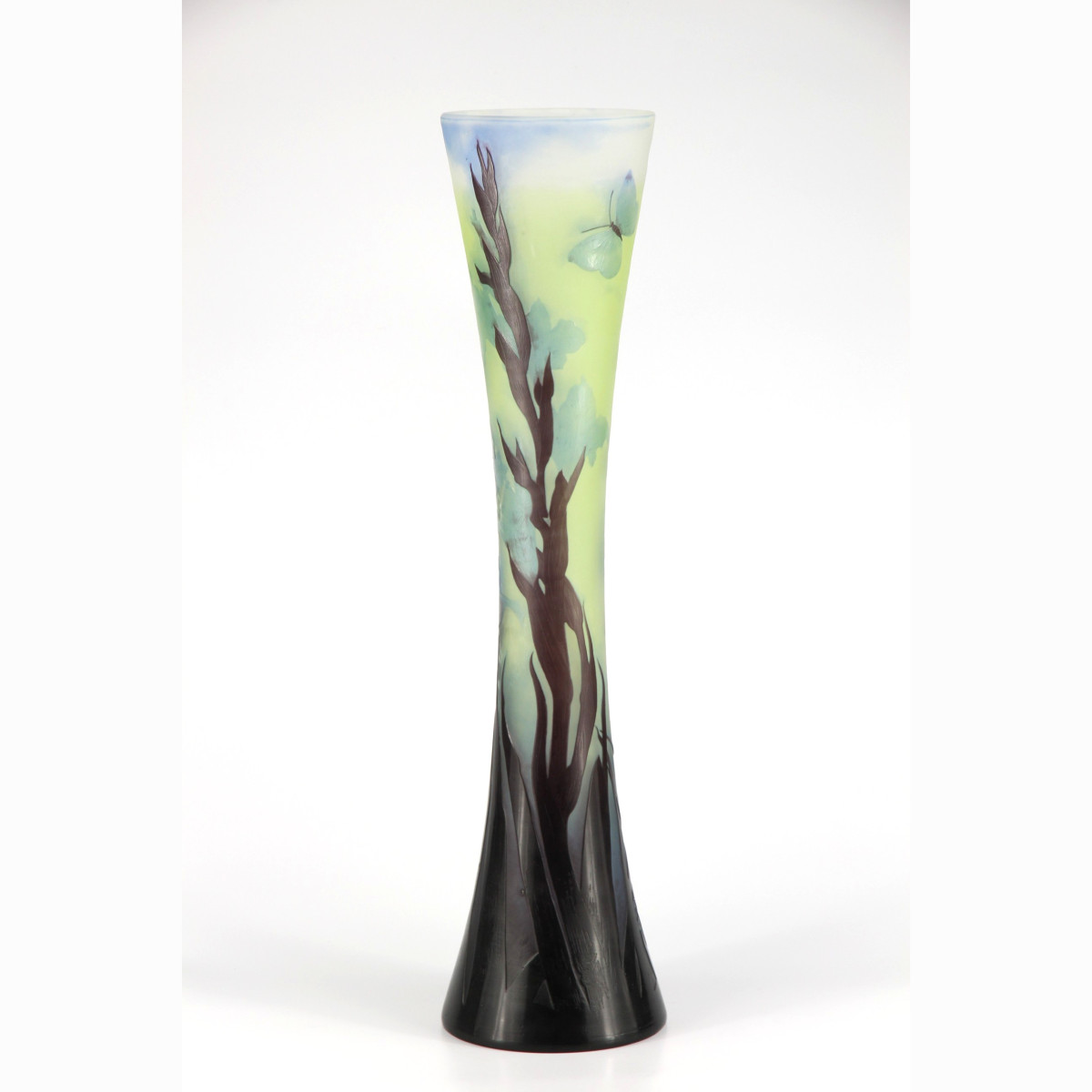 Gallé Vase (gladioli And Butterfly)