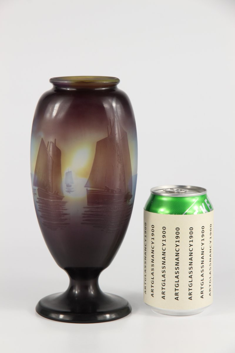 Gallé Vase (sailing Ships)-photo-2