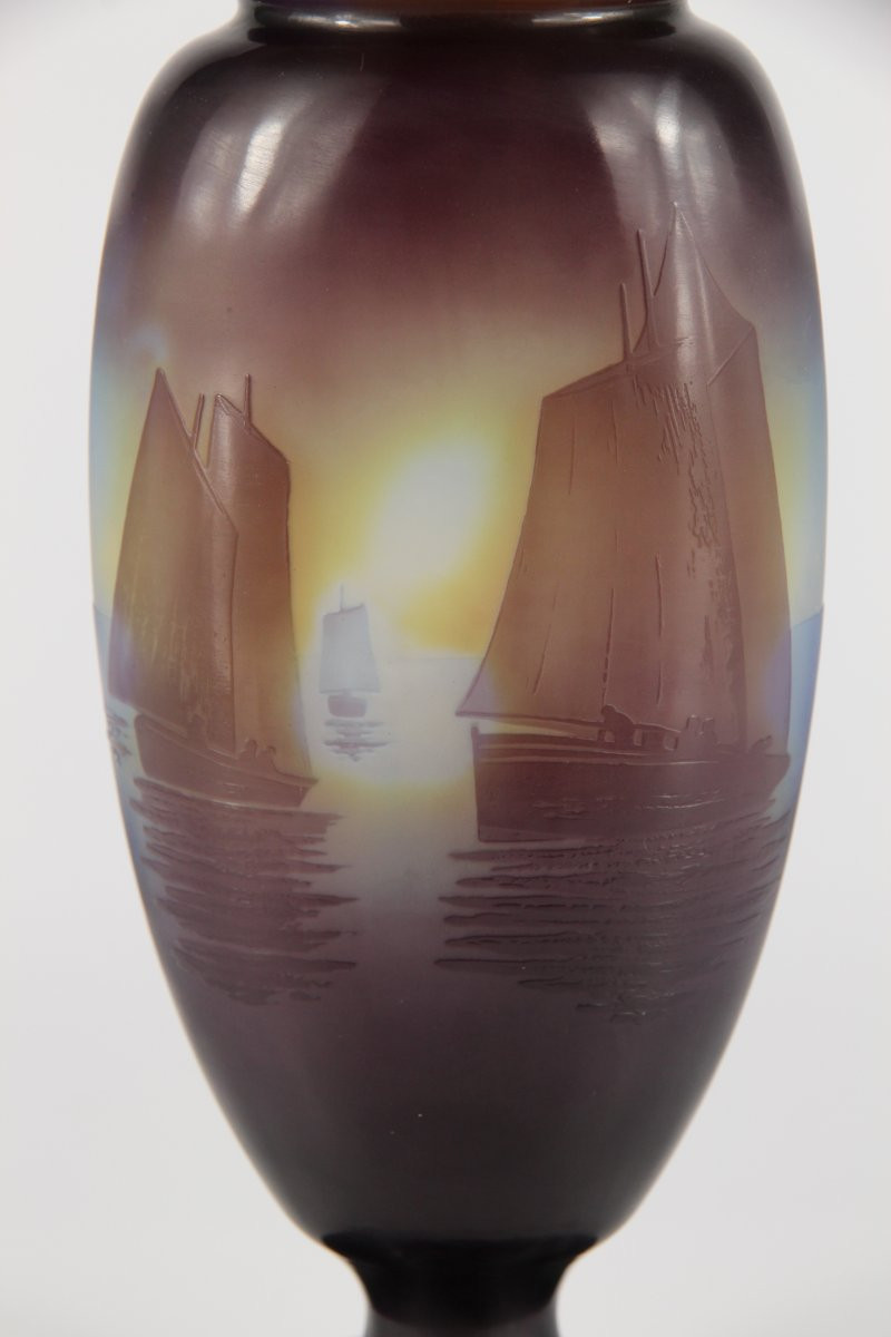Gallé Vase (sailing Ships)-photo-7