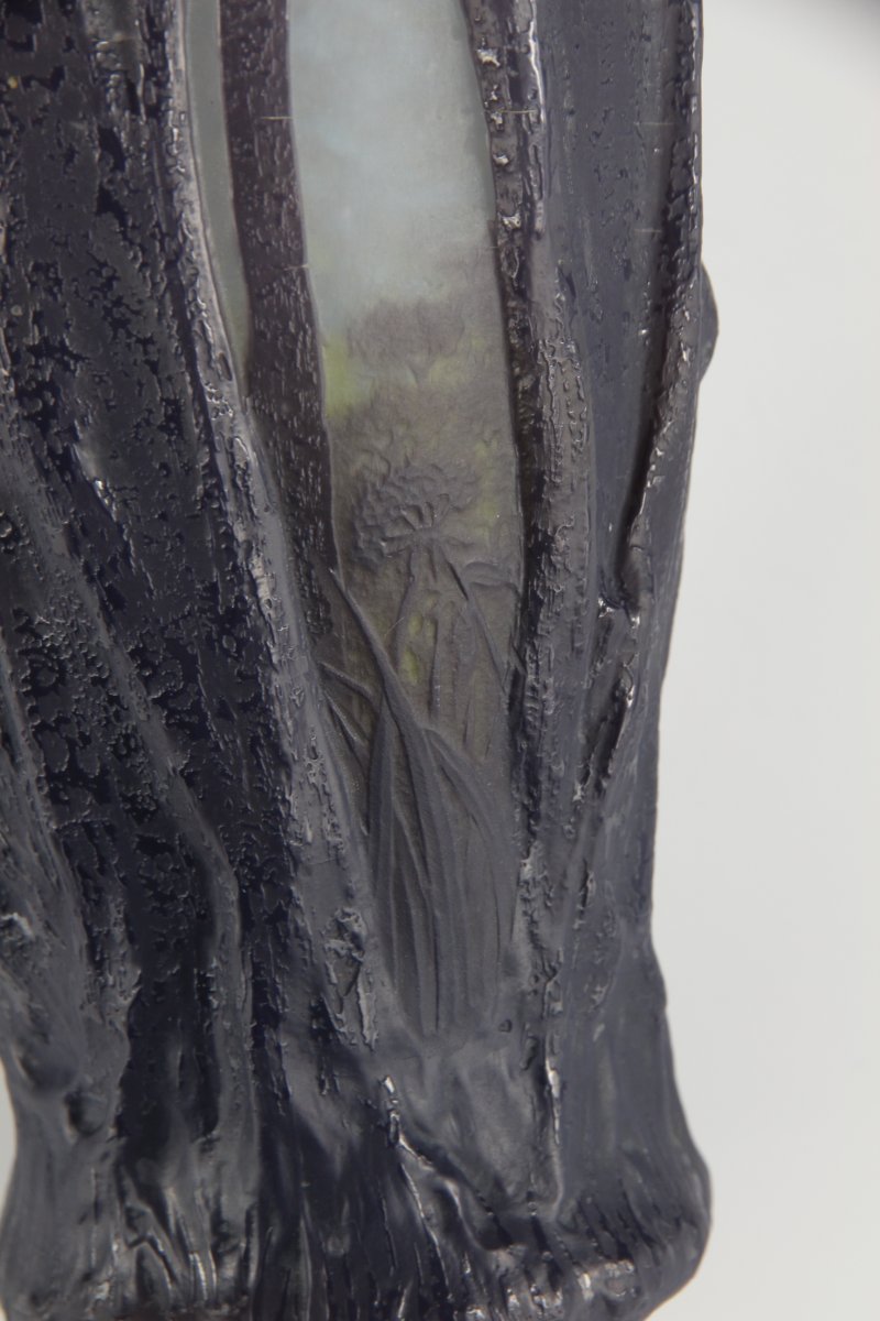 Daum Nancy Vase (forest Scene In Relief)-photo-7
