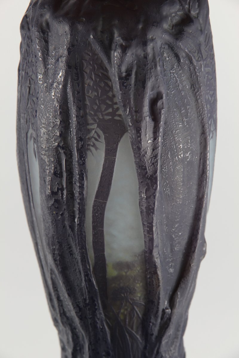 Daum Nancy Vase (forest Scene In Relief)-photo-6