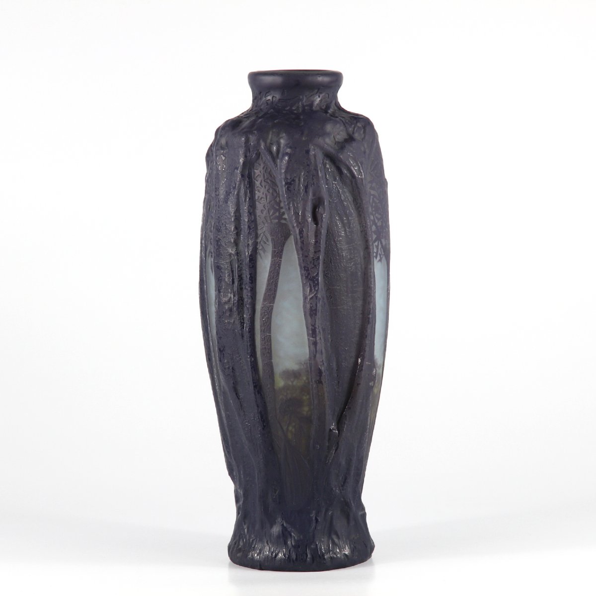 Daum Nancy Vase (forest Scene In Relief)
