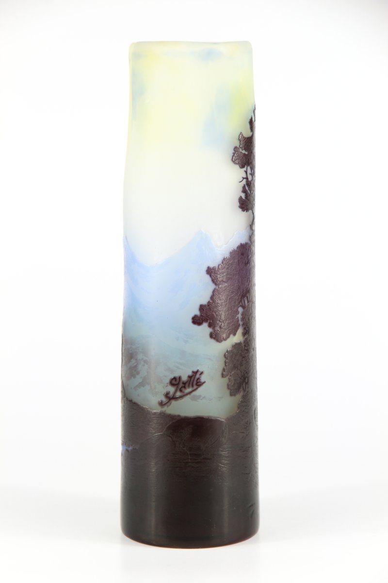 Gallé Vase (alpine Landscape)-photo-3