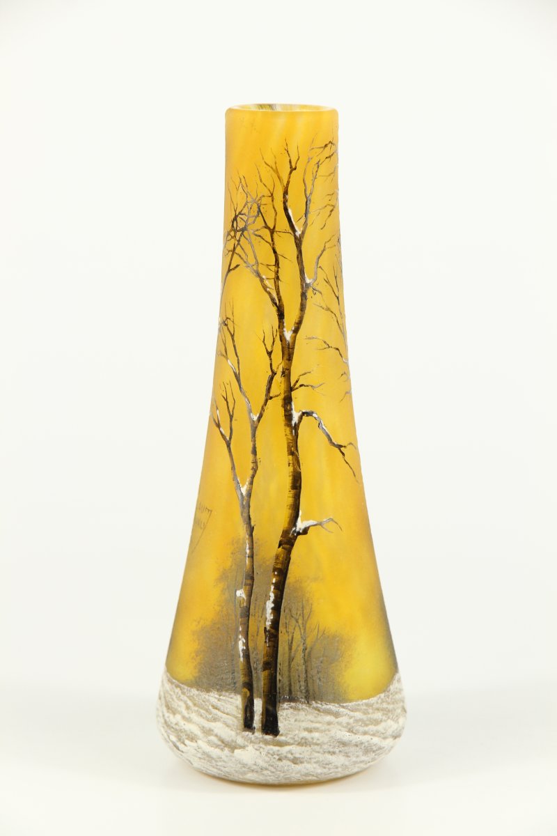 Daum Nancy Vase (winter Landscape)-photo-2