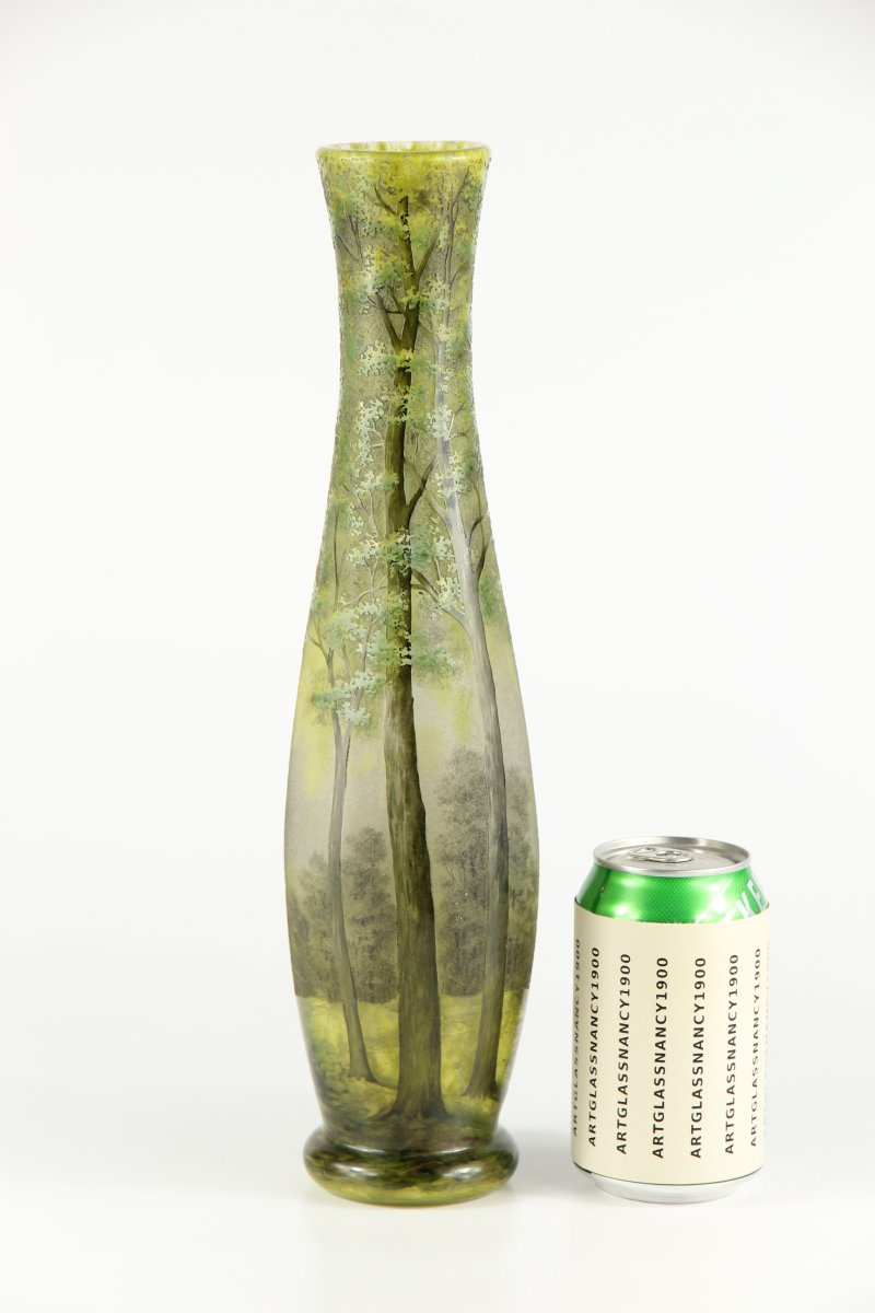Vase Daum Nancy (paysage forestier)-photo-2