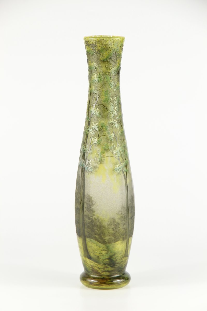 Vase Daum Nancy (paysage forestier)-photo-3