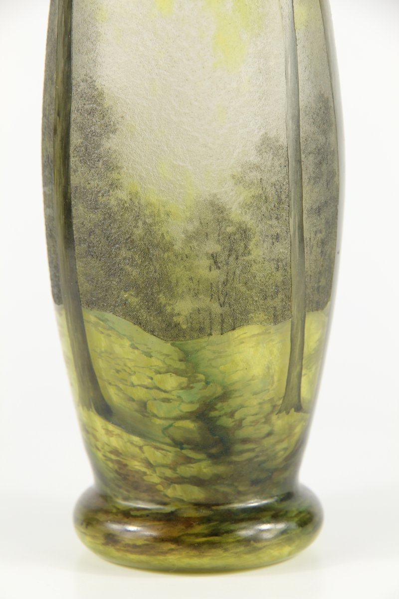 Vase Daum Nancy (paysage forestier)-photo-4