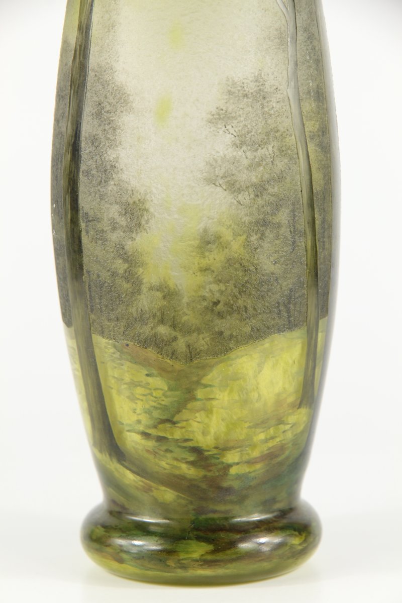 Vase Daum Nancy (paysage forestier)-photo-5