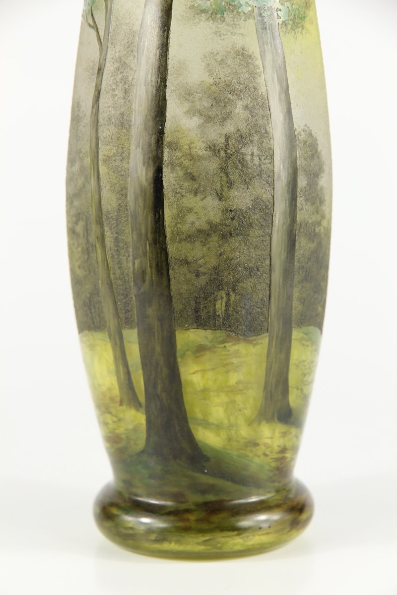 Vase Daum Nancy (paysage forestier)-photo-6