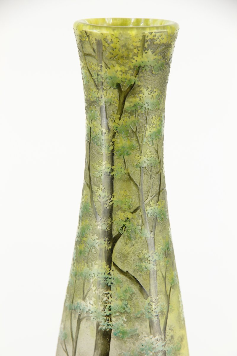 Vase Daum Nancy (paysage forestier)-photo-8