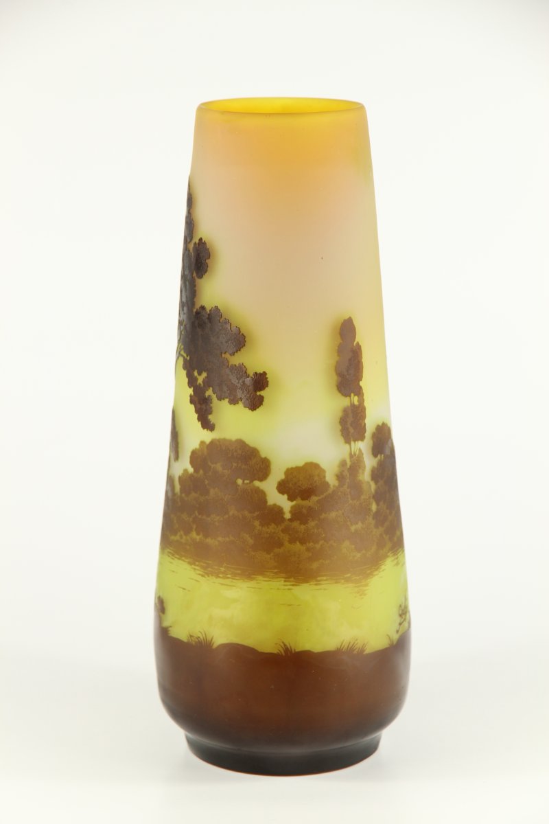 Gallé Vase (river Landscape)-photo-2