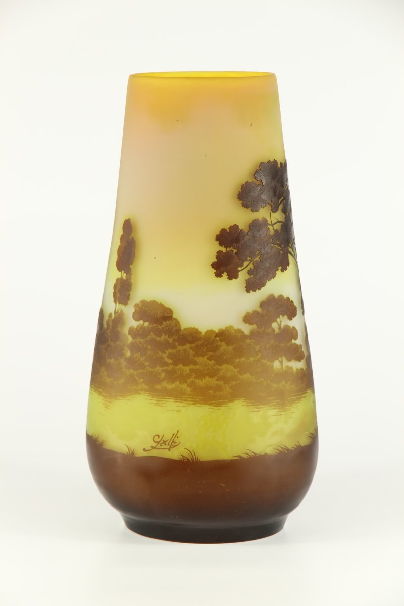Gallé Vase (river Landscape)-photo-3