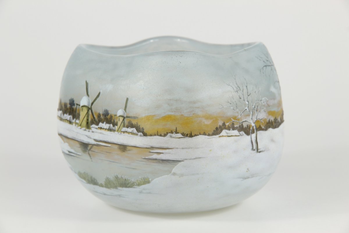 Daum Nancy Vase (dutch Winter)-photo-3