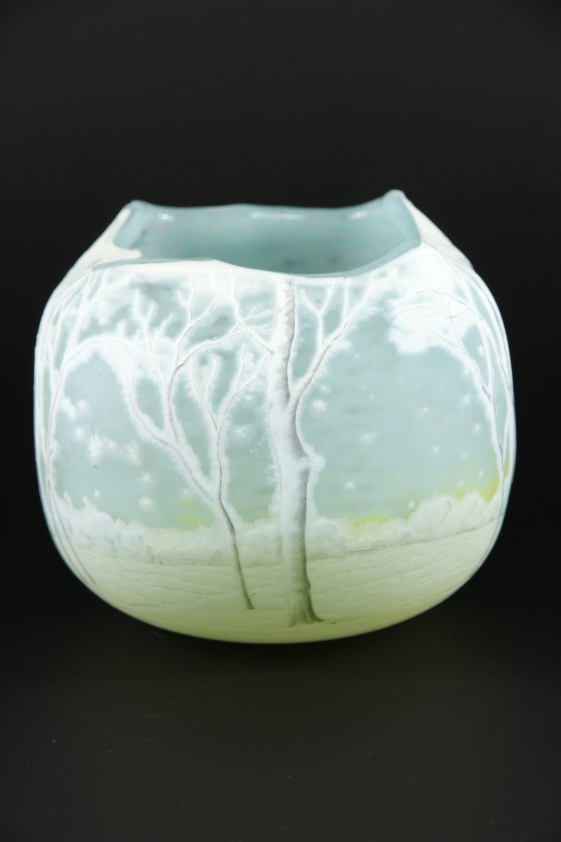 Daum Nancy Vase (winter Landscape)-photo-3