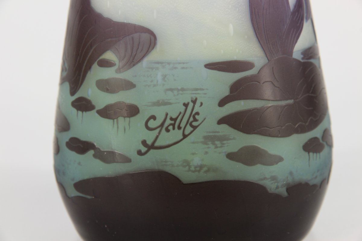 Gallé Vase (water Lilies)-photo-3