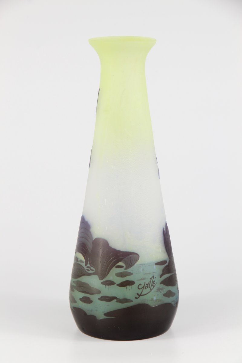 Gallé Vase (water Lilies)-photo-2