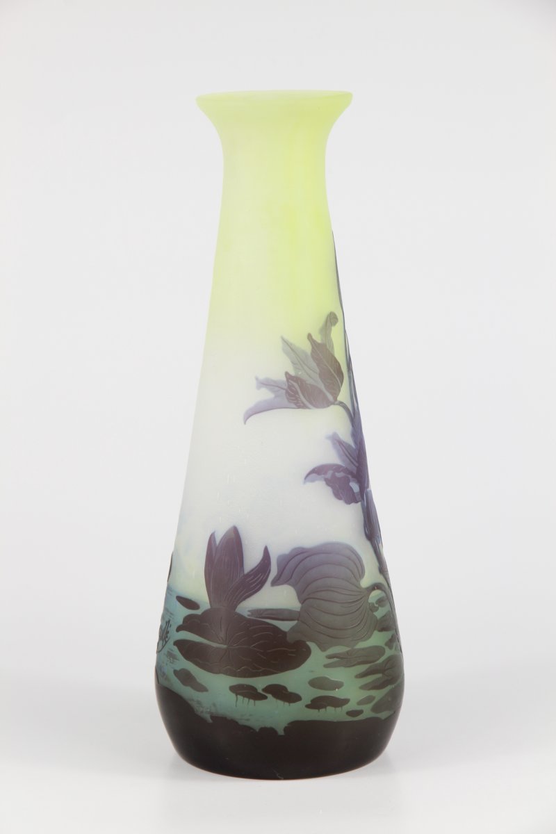 Gallé Vase (water Lilies)-photo-3