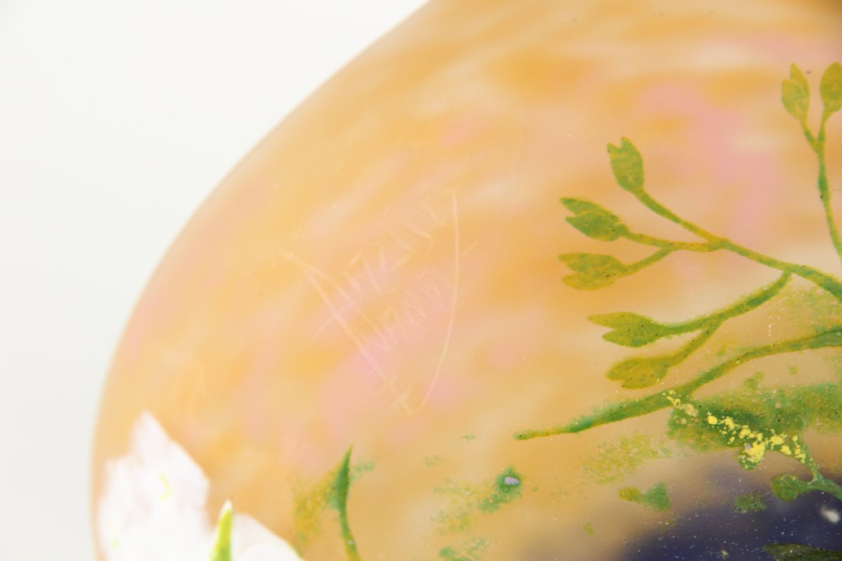 Daum Nancy Vase (primroses Wheel Engraved)-photo-3