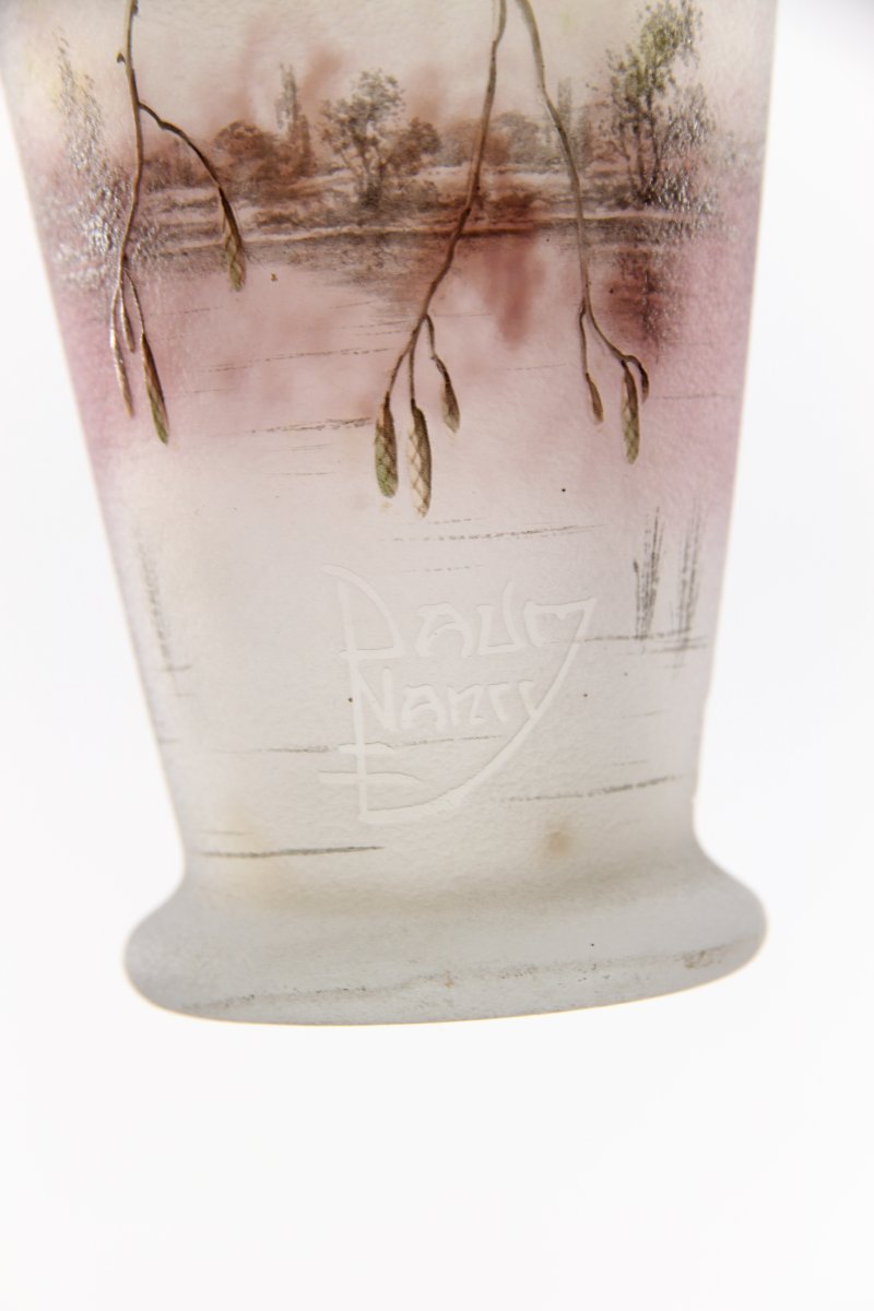 Daum Nancy Vase (lake Scene With Alder Branches)-photo-3